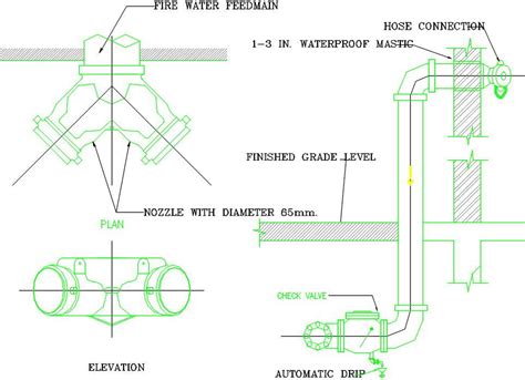 72x35m restaurant building fire department connection detail drawing ...