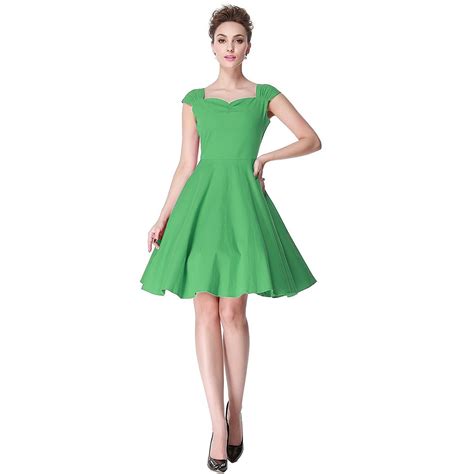 Heroecol Womens Vintage 1950s Dresses Sweetheart Neck Sleeveless 50s 60s Style Retro Swing ...