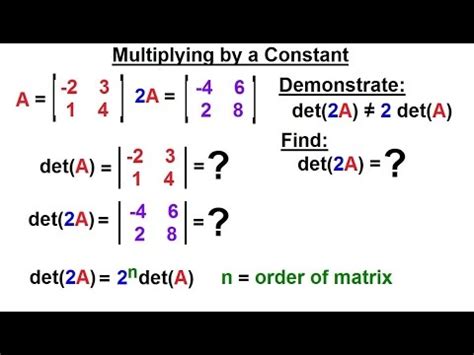 Linear Algebra: Ch 2 - Determinants (31 of 48) Multiplying by a Constant: 2x2 Determinants - YouTube