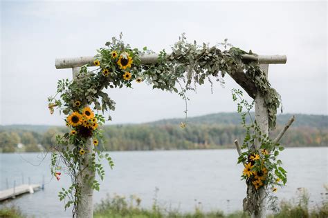 Wooden Wedding Arch with Sunflowers