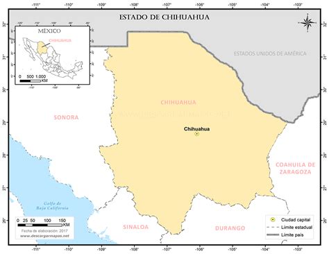 Mapa de ubicación del estado de Chihuahua | DESCARGAR MAPAS