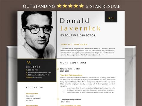 Executive Director Resume Template Word & Google Docs, Creative Sales ...