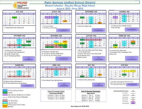 Calendar & Schedules - RANCHO MIRAGE HIGH SCHOOL