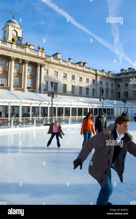 London, Somerset House, Ice Skating Stock Photo - Alamy