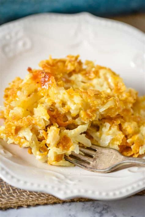 Cheesy Hash Brown Casserole with Corn Flakes Topping - Adventures of Mel