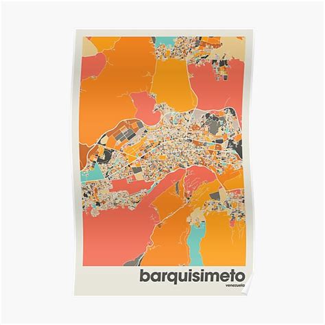 "Barquisimeto, Venezuela Map Print, Colorful Map, Minimalist ...