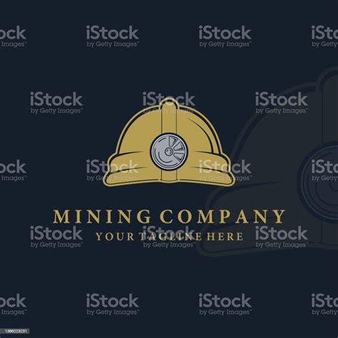 Mining Helmet Vector Vintage Illustration Design Mining Equipment For Professional Miner Mining ...