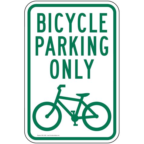 Vertical Sign - Parking Reserved - Bicycle Parking Only Sign