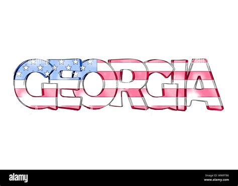 Georgia. Isolated USA state names with white background Stock Photo - Alamy