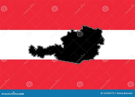 Map of Austria on Background of Austrian Flag Stock Illustration ...