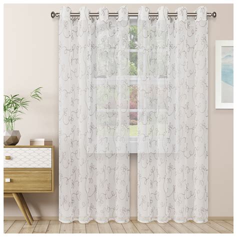 SCROLL 2 PANELS SHEER CURTAINS - Walmart.com - Walmart.com