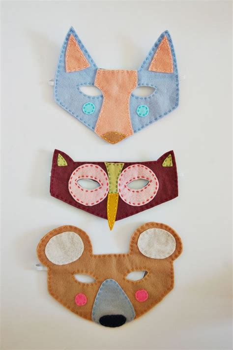 A Beautiful Mess | Felt mask, Felt animal masks, Woodland animal masks