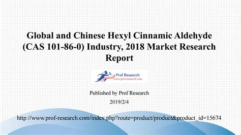 Hexyl Cinnamic Aldehyde (CAS 101-86-0) Market Report 2018 by 163452 - Issuu