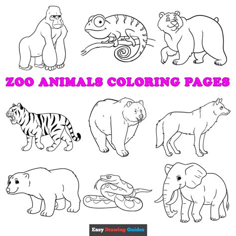 Free Printable Zoo Animals Coloring Pages for Kids