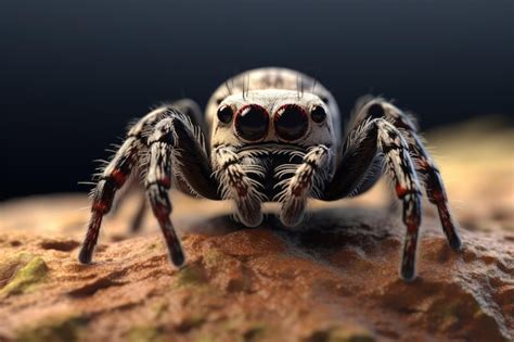 Premium AI Image | A lively jumping spider with dazzling eyes