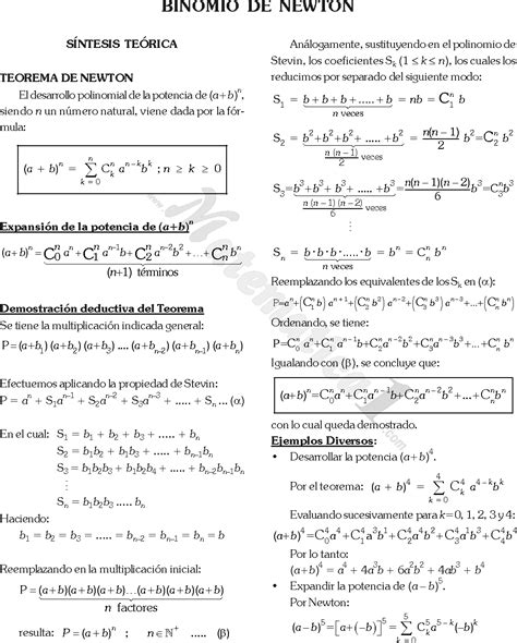 DESARROLLO DEL BINOMIO DE NEWTON EJERCICIOS RESUELTOS PDF