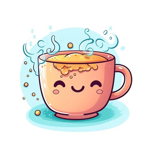 Cute coffee cup in a doodle style | Premium AI-generated image