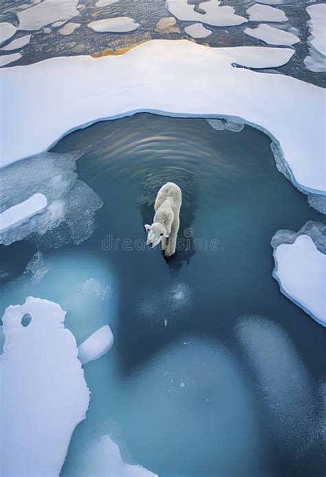 Polar Bear in North Pole. Climate Change, Generative AI Stock ...