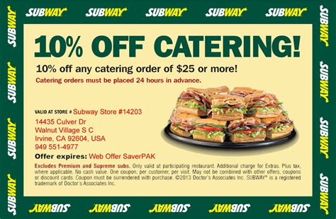 Printable Coupons: Subway Coupons