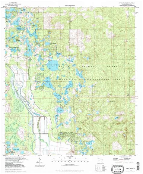 Classic USGS Lake Mary Florida 7.5'x7.5' Topo Map – MyTopo Map Store