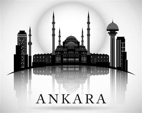 Premium Vector | Modern ankara city skyline design. turkey