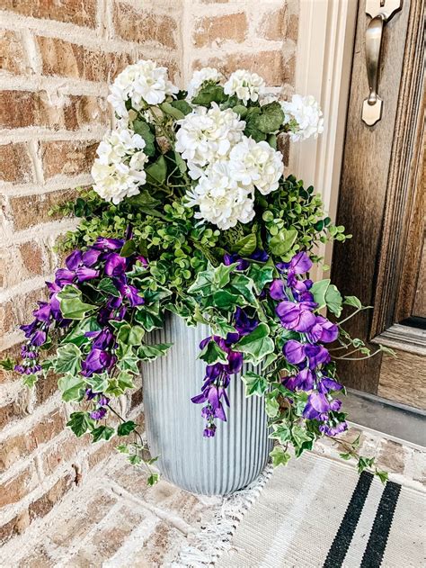 How to Fill An Outdoor Planter with Artificial Flowers and Faux Plants