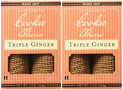 Trader Joes Cookie Thins Triple Ginger (Pack of 2) Ginger 9 Ounce (Pack of 2)