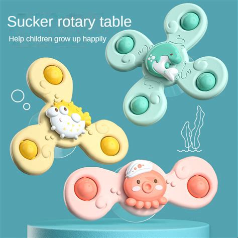 4pcs Baby Spin Top Bath Toys For Boy Children Bathing Sucker Spinner Suction Cup Toy Kids 2 To 4 ...