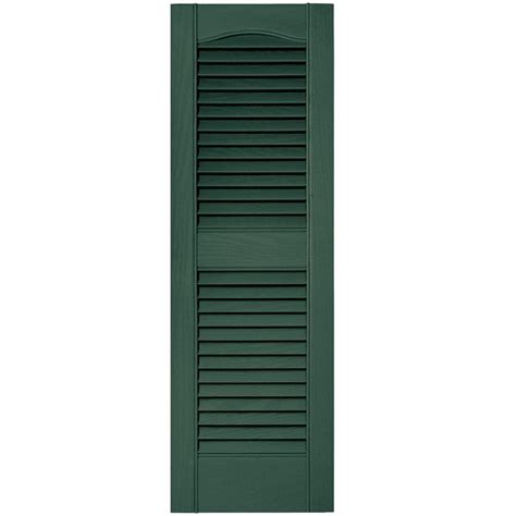 Builders Edge 12 in. x 36 in. Louvered Vinyl Exterior Shutters Pair in ...