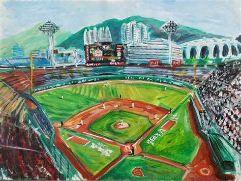 Baseball Field Painting at PaintingValley.com | Explore collection of ...