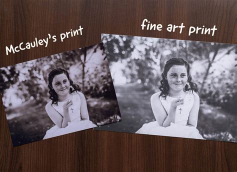 Fine art prints v photo prints - clients printing experiment