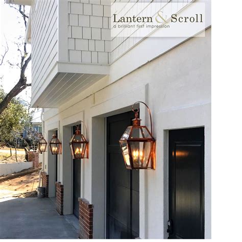 Brass & Copper Lanterns | Electric & Gas Lighting - Lantern & Scroll | Garage lights exterior ...