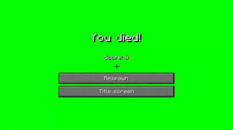 Minecraft you died screen