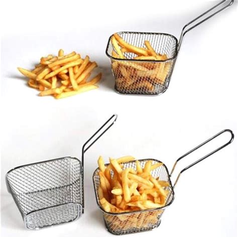 Buy Fry Baskets Stainless Steel Fryer Basket Strainer Food Presentation ...