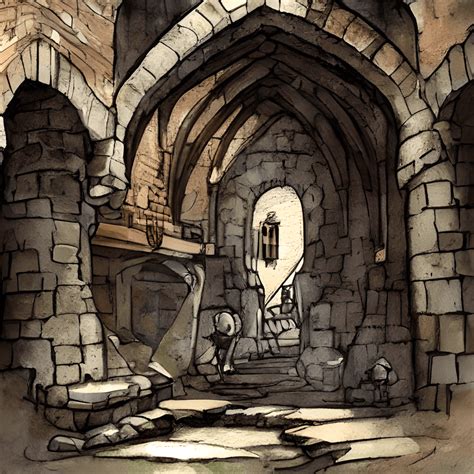 Establishing Shot a Basement Dungeon in Medieval Times Background Illustration · Creative Fabrica