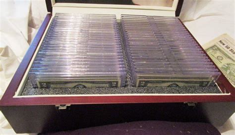 50 STATE 2 DOLLAR BILL COLLECTION W/ MAHOGANY CASE 50 $2 BILLS UNCIRCULATED | #4556920727