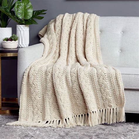 Crochet Braided Cable Blanket Pattern + Tutorial | The Crochet Crowd