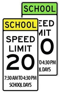 SCHOOL ZONE SPEED LIMIT 20 MPH Sign