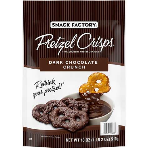 Snack Factory Pretzel Crisps® Dark Chocolate Covered Pretzels, Large Bag, 18 Oz - Walmart.com ...