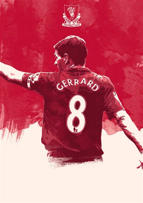 Gerrard 8 Poster | サッカーアート, サッカーの壁紙, リバプール