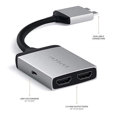 Satechi Aluminum USB-C HDMI Adapter with Power Delivery | Gadgetsin