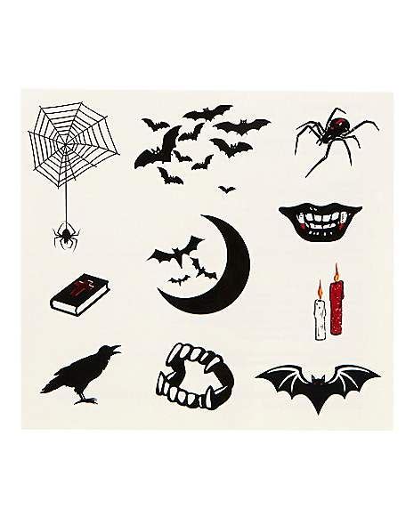 Vampire Temporary Tattoos - Spirithalloween.com | Vampire tattoo designs, Vampire tattoo, Coffin ...