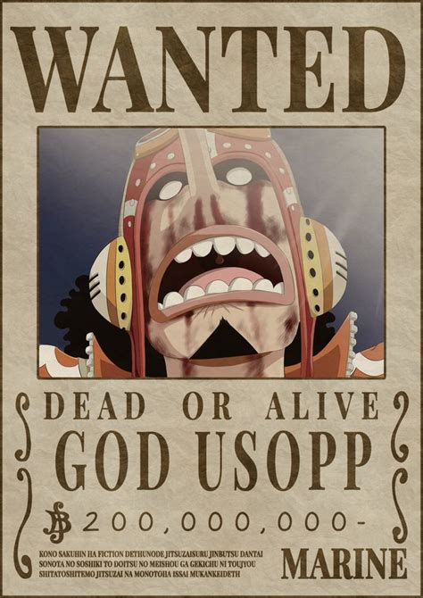 GOD USOPP bounty wanted poster one piece | One piece logo, One piece bounties, One piece theme