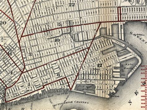 Vintage Map of Brooklyn 1874