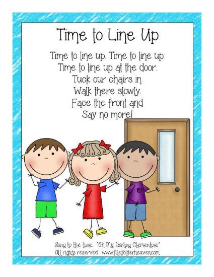 Time to Line Up Classroom Poster - It's Free! : File Folder Games at ...