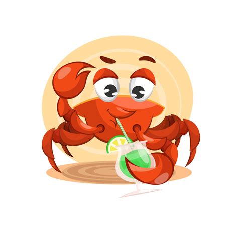 Crab drinking cocktail - Download Free Vectors, Clipart Graphics ...