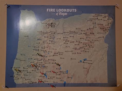 Oregon Fire Lookouts Map 18x24 Poster - Best Maps Ever