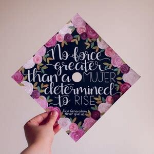 Floral Graduation Cap With Quote Custom Graduation Cap With Quote ...