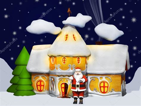 Santa Claus and his house Stock Illustration by ©artecke #35293337