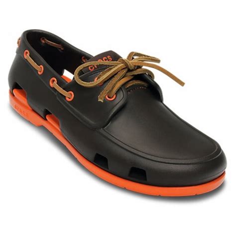 Crocs Crocs Beach Line Espresso / Orange (Opp-K) 14327-241 Mens Boat ...